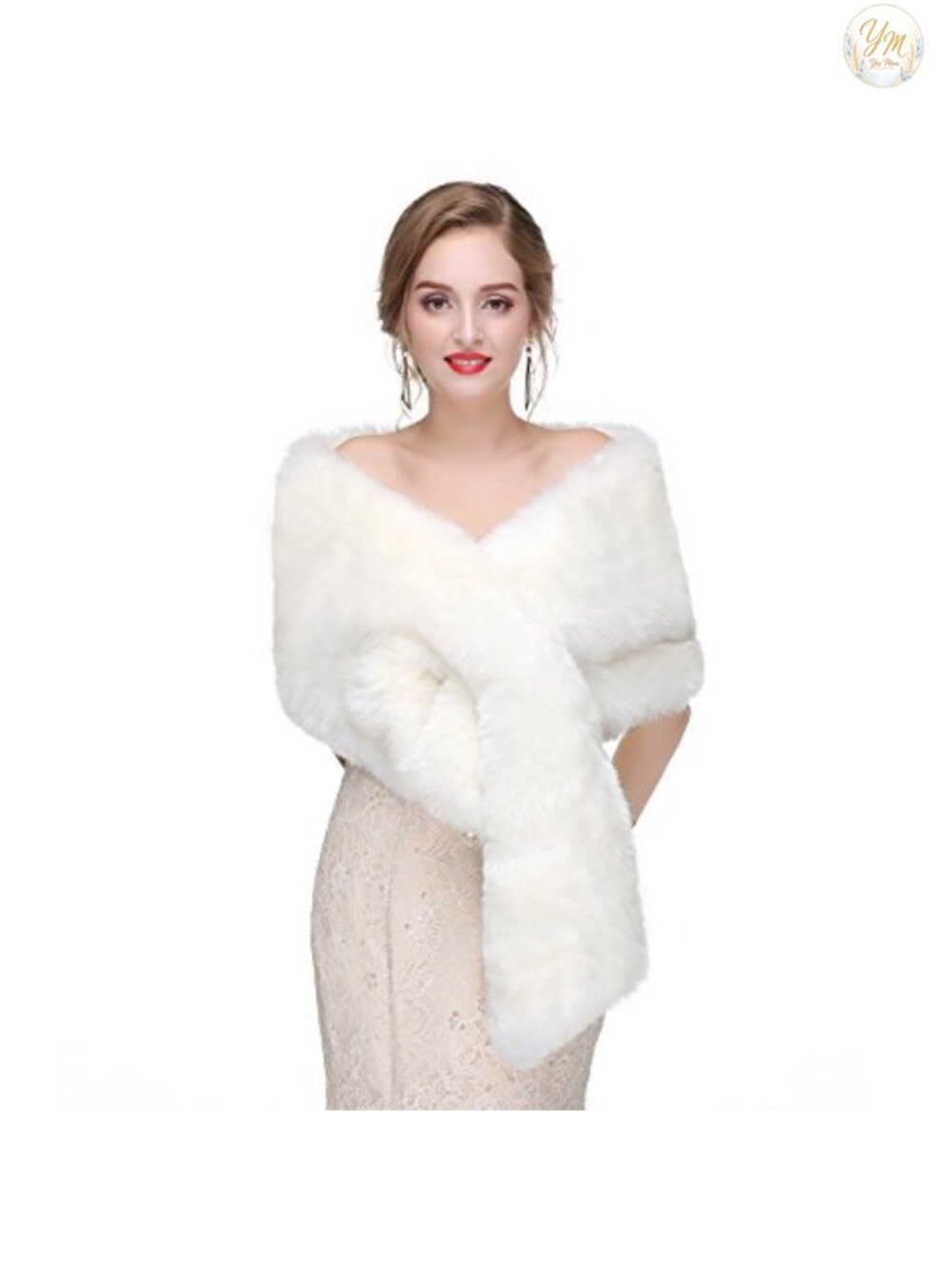 Faux Fur Shawl Wrap Bridal Wedding Evening Party